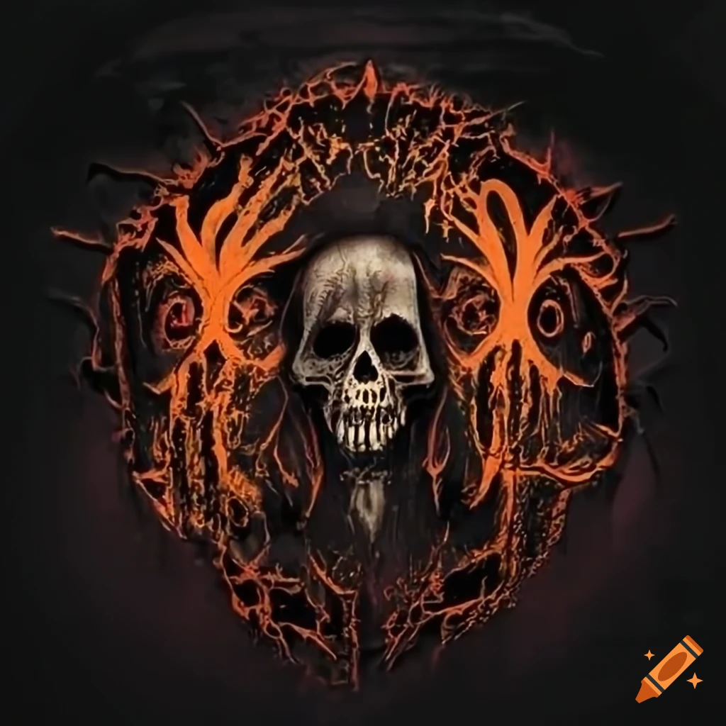 logo of a black and orange death metal band: Bleeding Remains