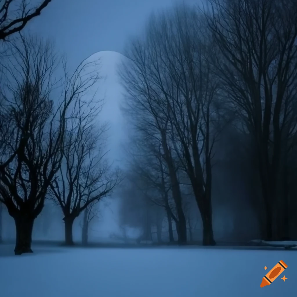 eerie moonlit scene with gothic elements