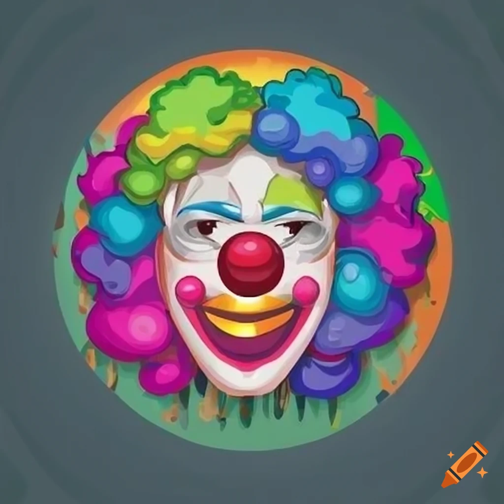colorful clown face logo for emoticons