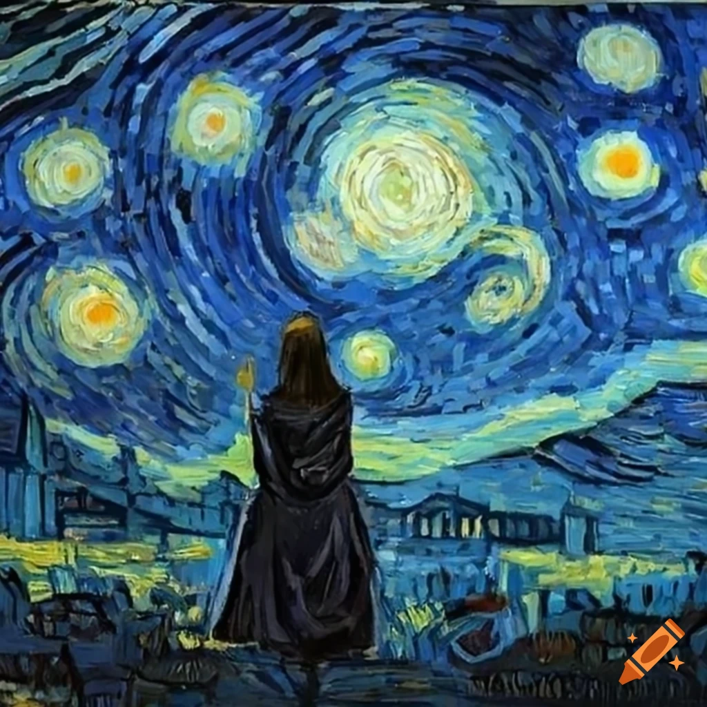 Artwork Of A Girl In Van Goghs Starry Night Style On Craiyon 6225