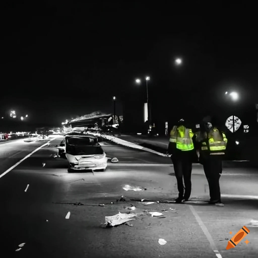 car crash on a busy freeway