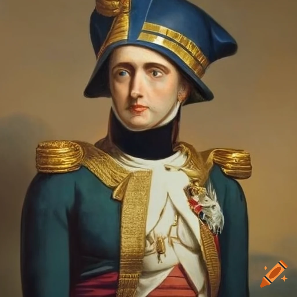 Portrait of napoleon with a pharaoh hat