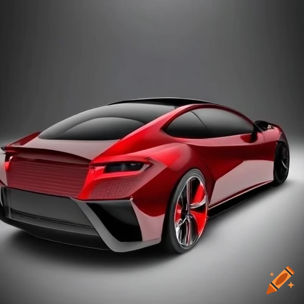 Red and black sport car on Craiyon