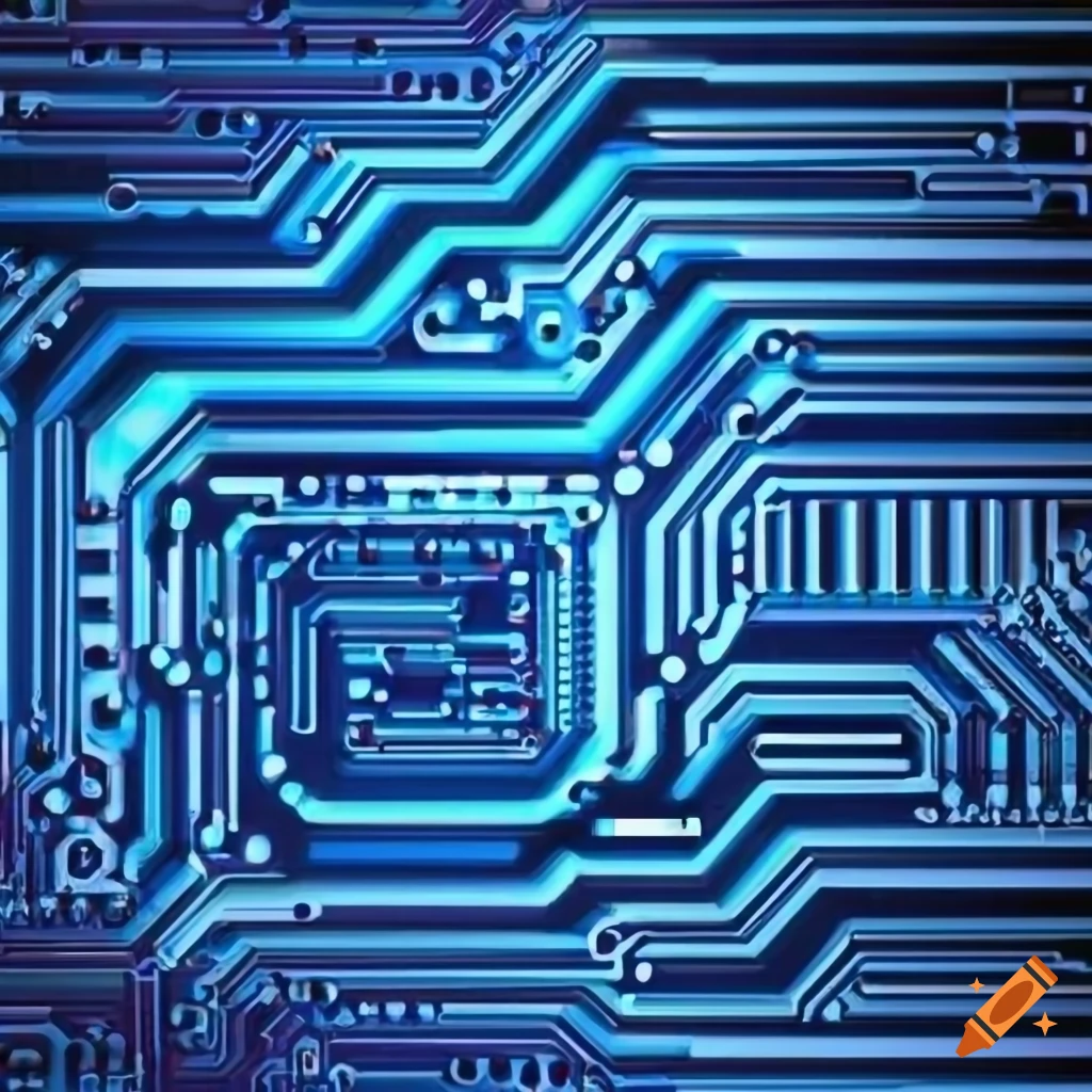 Abstract Blue Lines On A Circuit Board On Craiyon