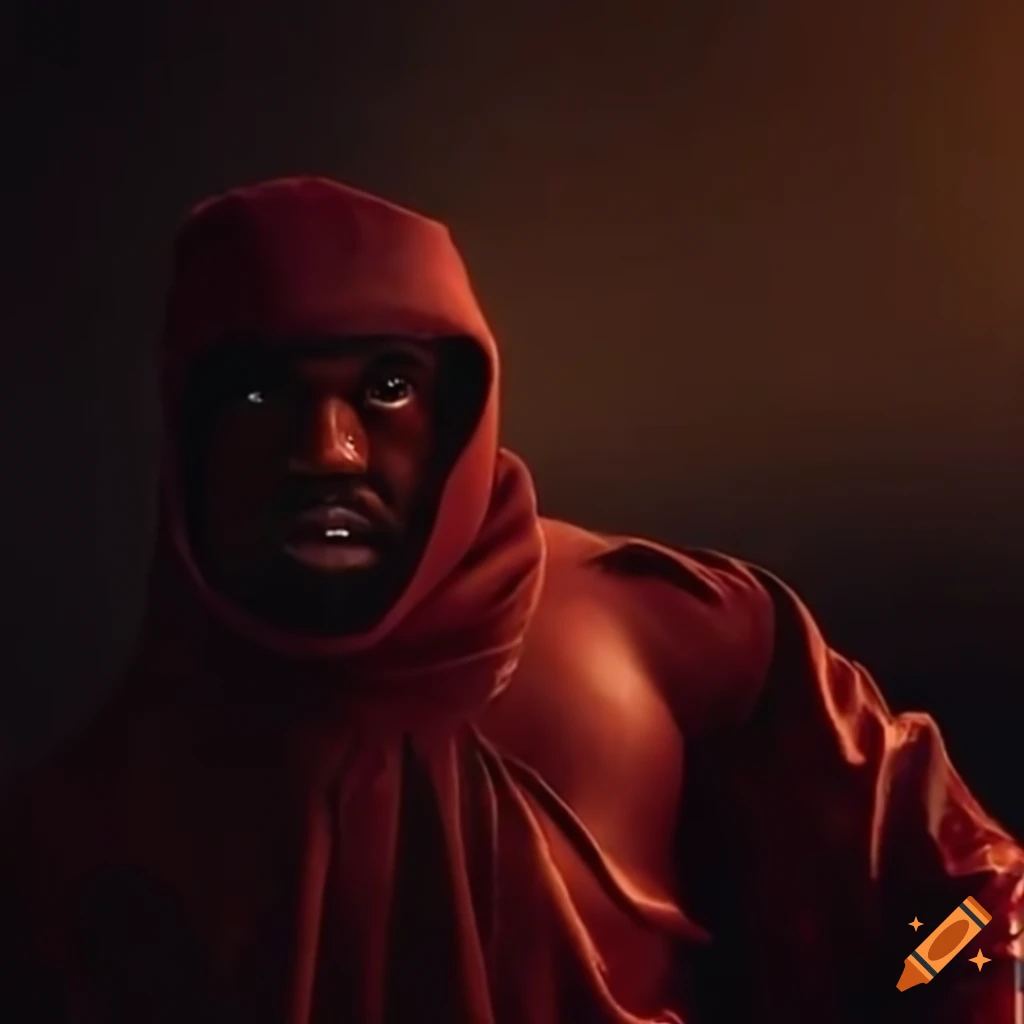 Kanye west as a ninja fighting god