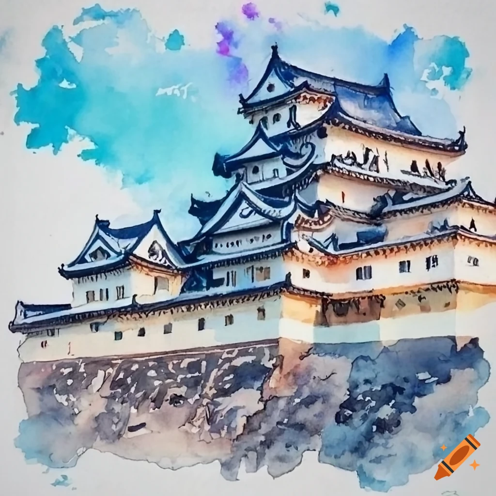 Japanese watercolor painting of a traditional house on Craiyon