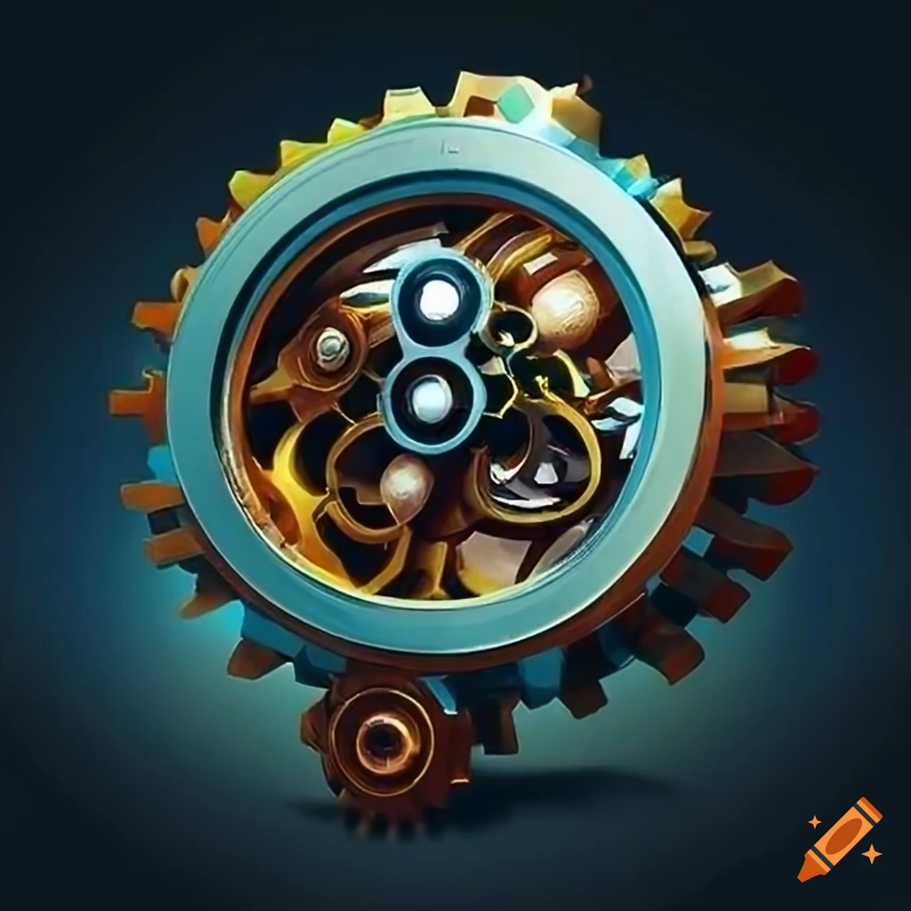 Detailed closeup of clockwork gears
