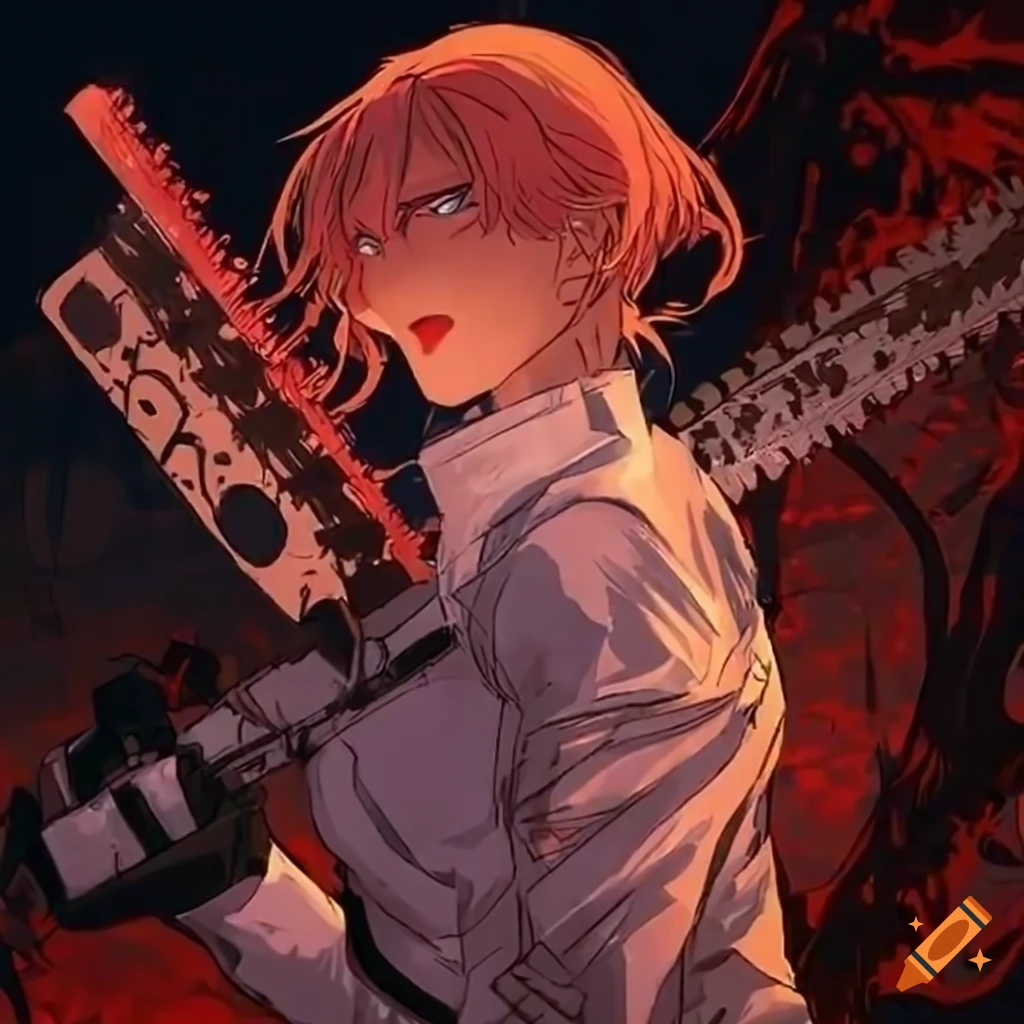Powerful illustration of chainsaw man