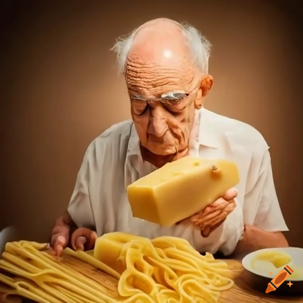 Man adding excessive parmesan cheese to pasta