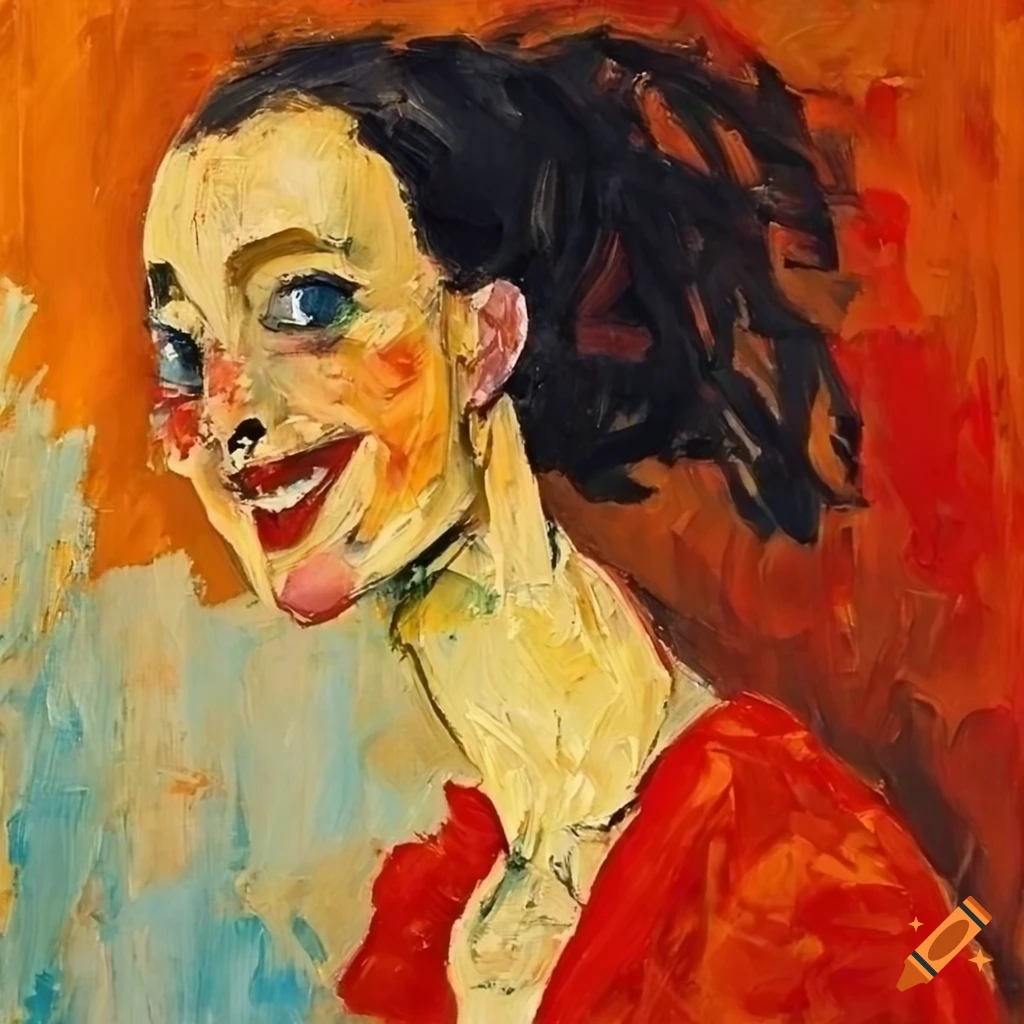 Oil painting of a smiling girl in vibrant colors on Craiyon