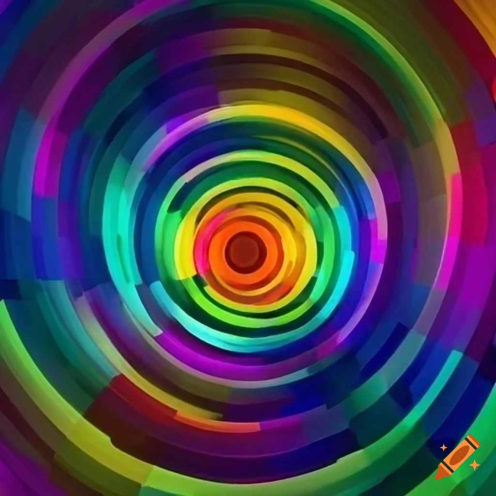 Vibrant abstract rainbow of circles