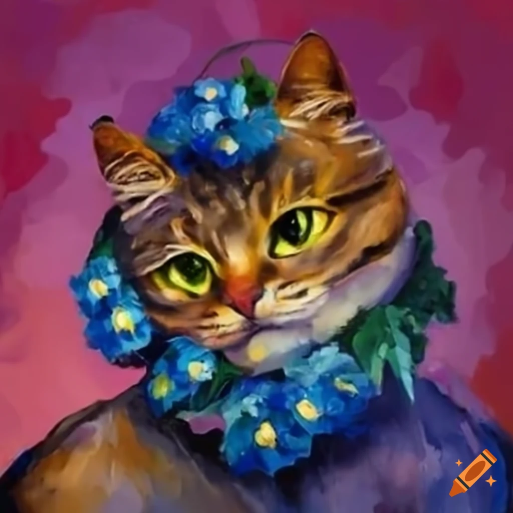 Cat wearing a flowerpot on its head