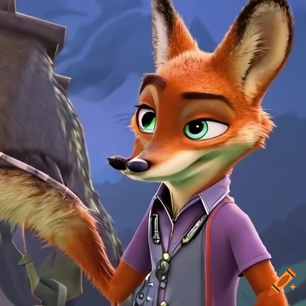 Kingdom hearts character featuring zootopia fox on Craiyon