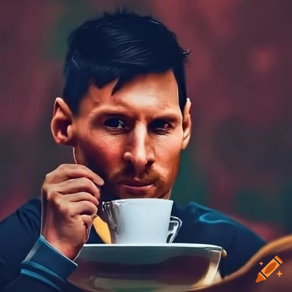 Messi enjoying tea in nepal