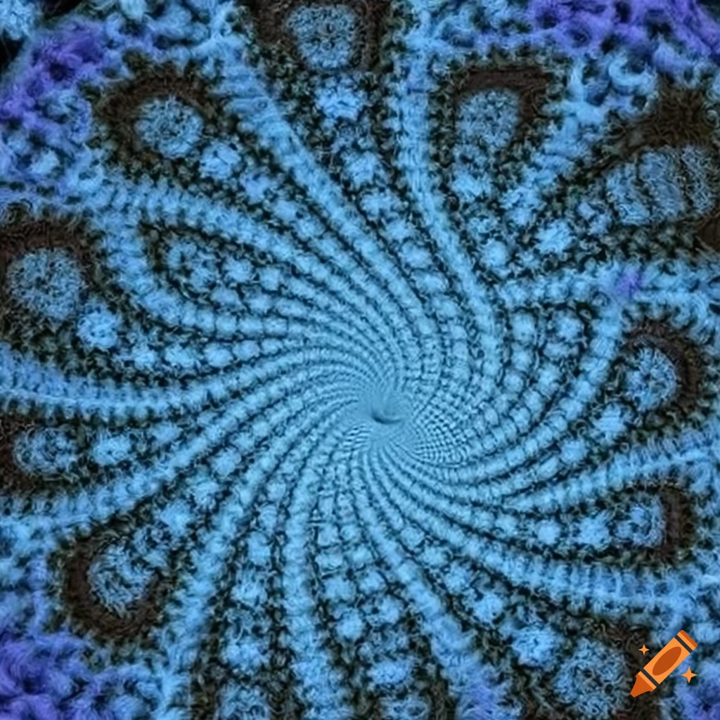 perfect spiral fractal with light blue dreadlocks
