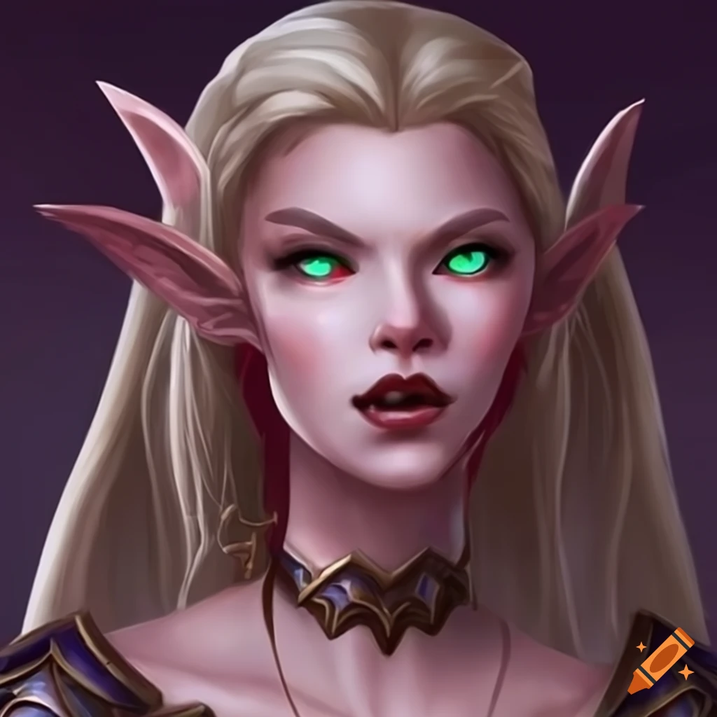 Image of a female blood elf princess on Craiyon