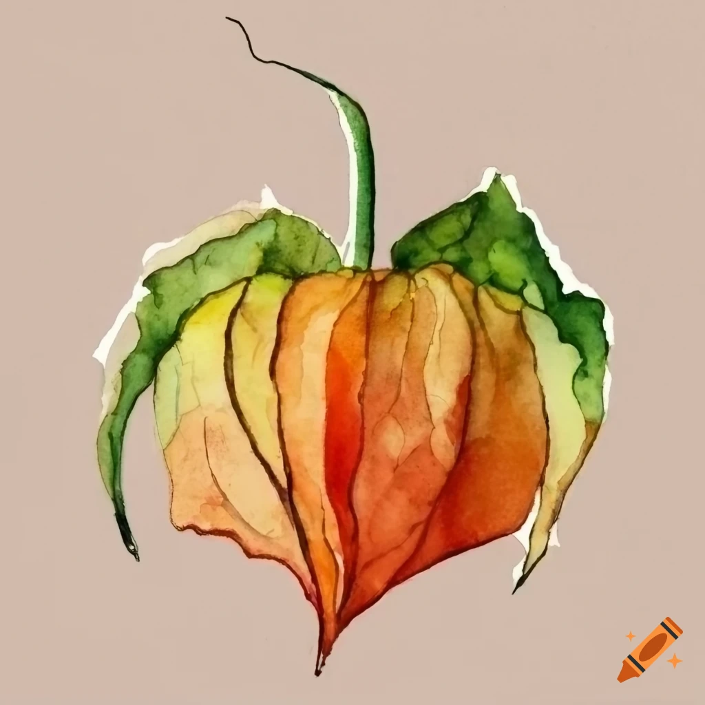 watercolor painting of a Physalis philadelphica