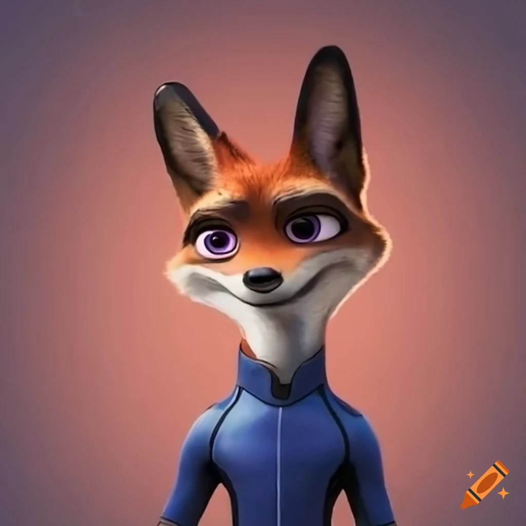 Stylish fox in zootopia wearing a wetsuit on Craiyon