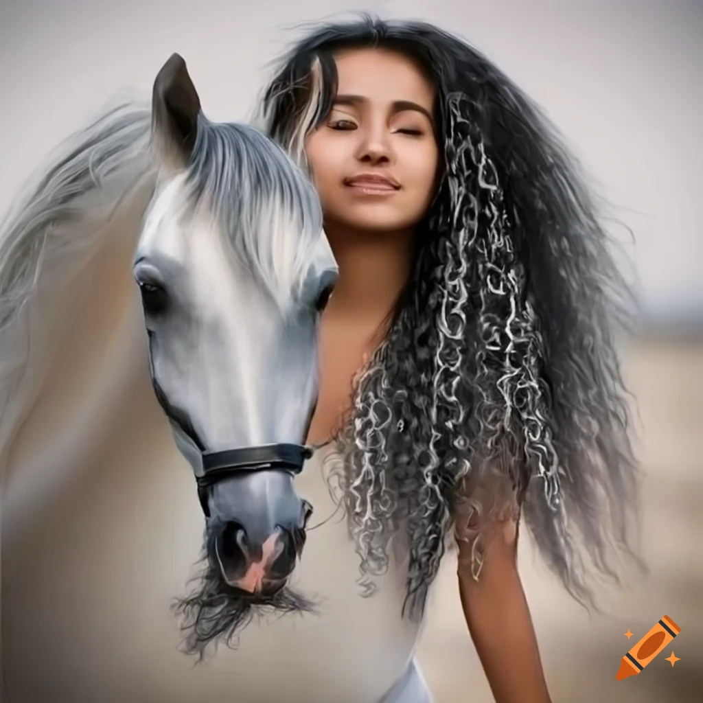 Horses with long hair on Craiyon