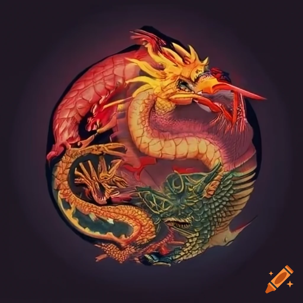 China dragon and usa eagle facing each other