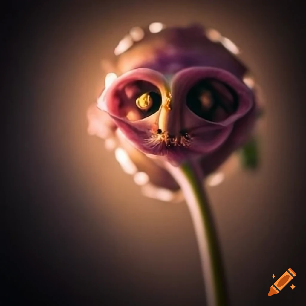 Unique flower with a face on Craiyon