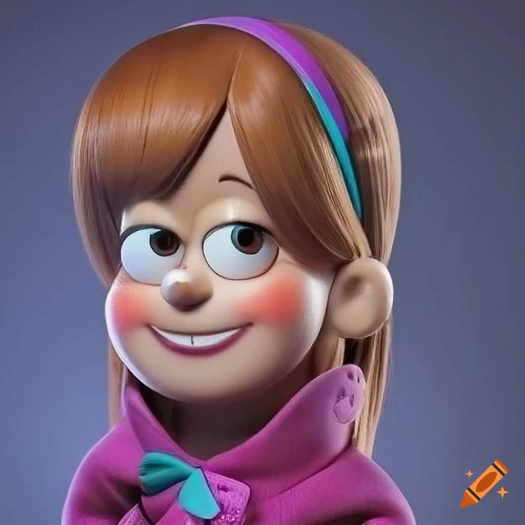 Realistic portrait of mabel pines from gravity falls