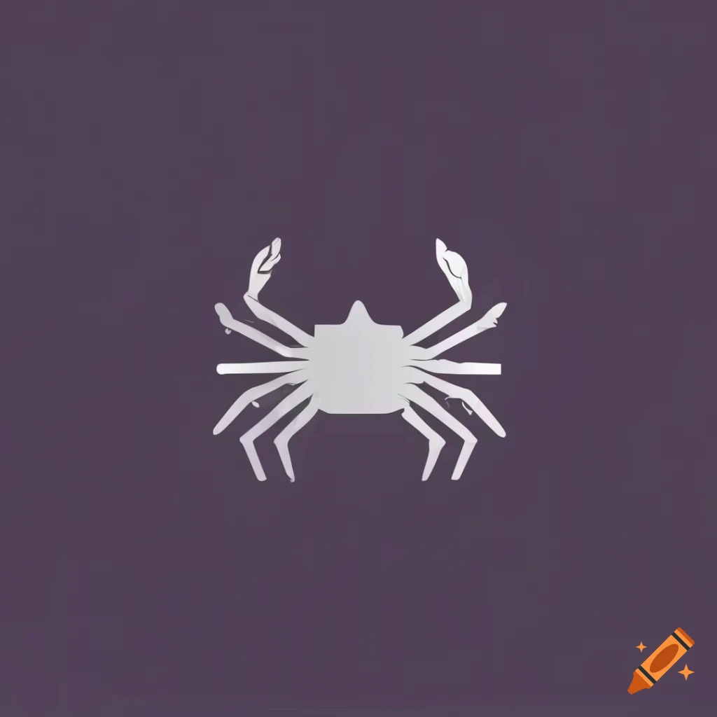 Elegant and minimalistic logo design of a crab on Craiyon