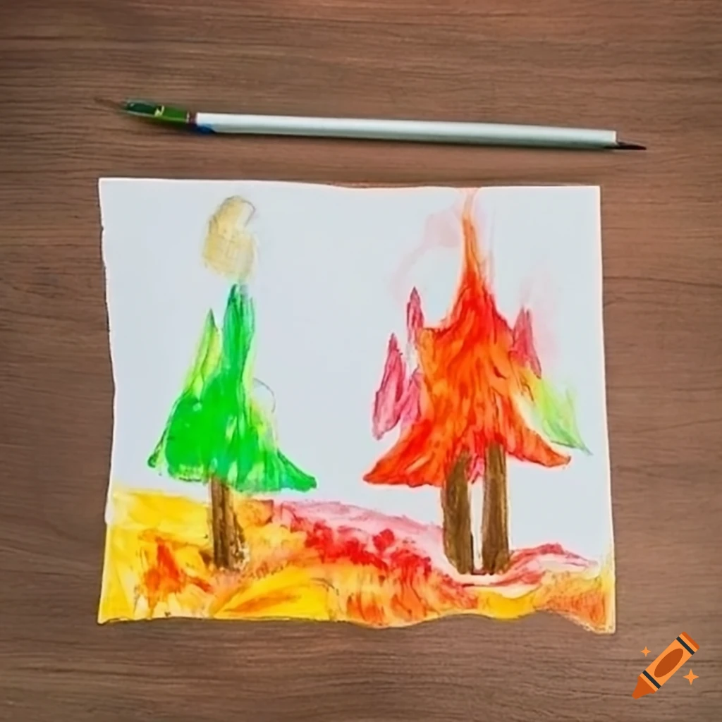 Forest Fire Digital Illustration Forest Drawing | Forest drawing, Fire  drawing, Drawings