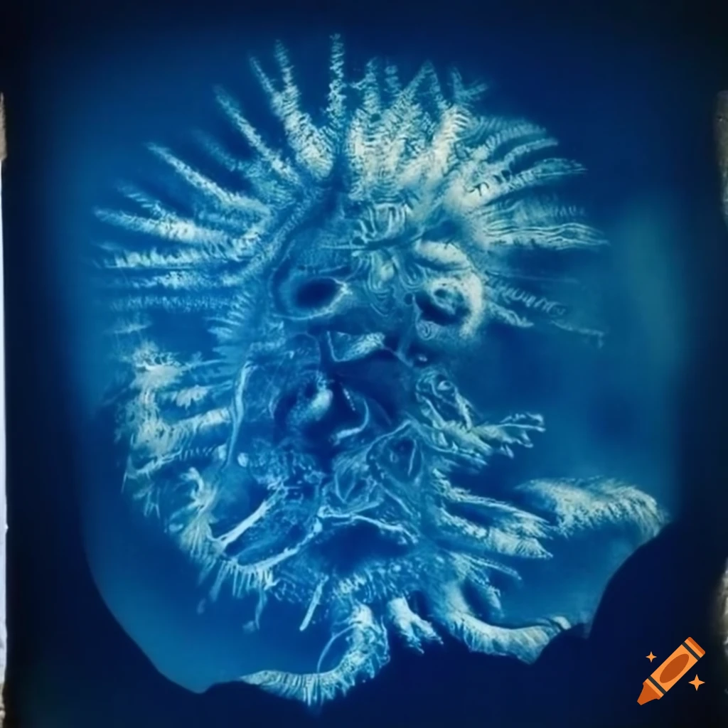 cyanotype of an unknown child god