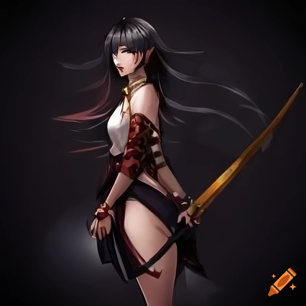girl holding a katana