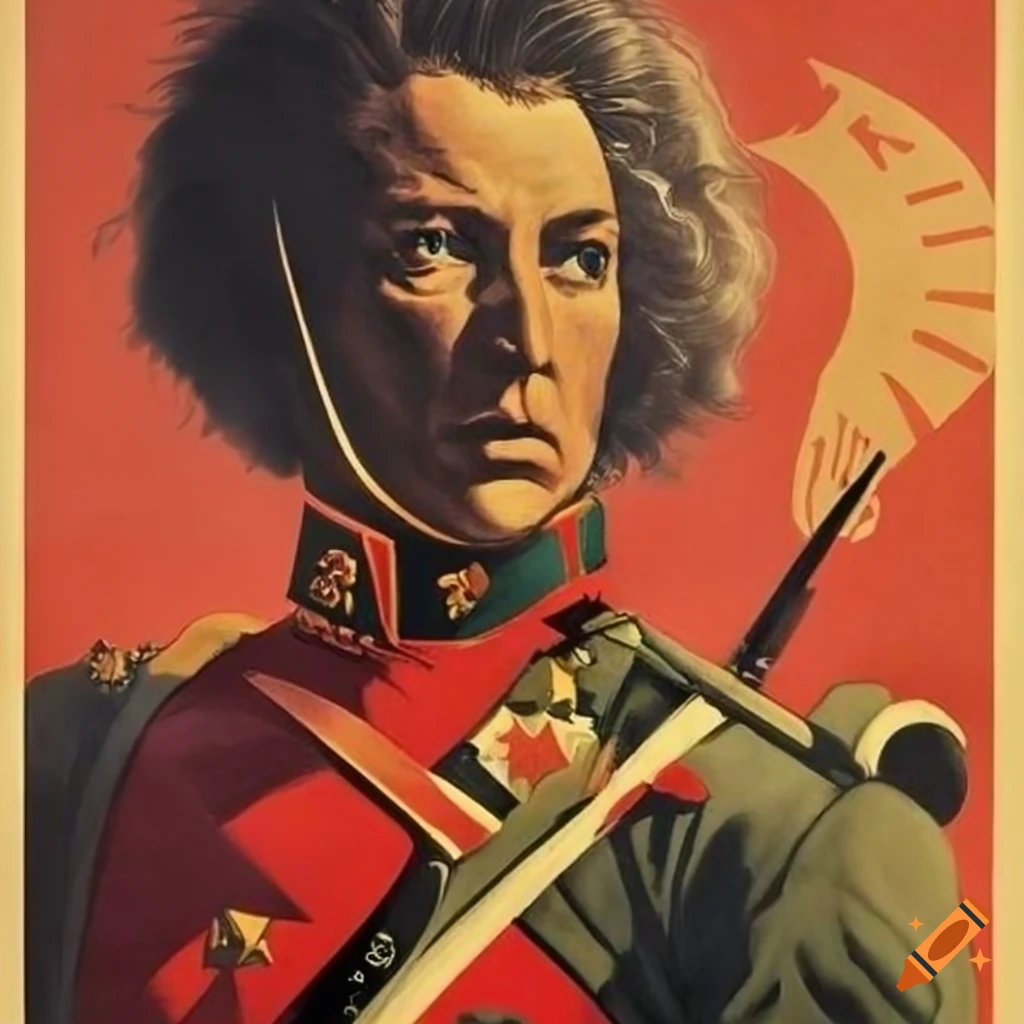 Soviet propaganda poster depicting the battle of waterloo on Craiyon