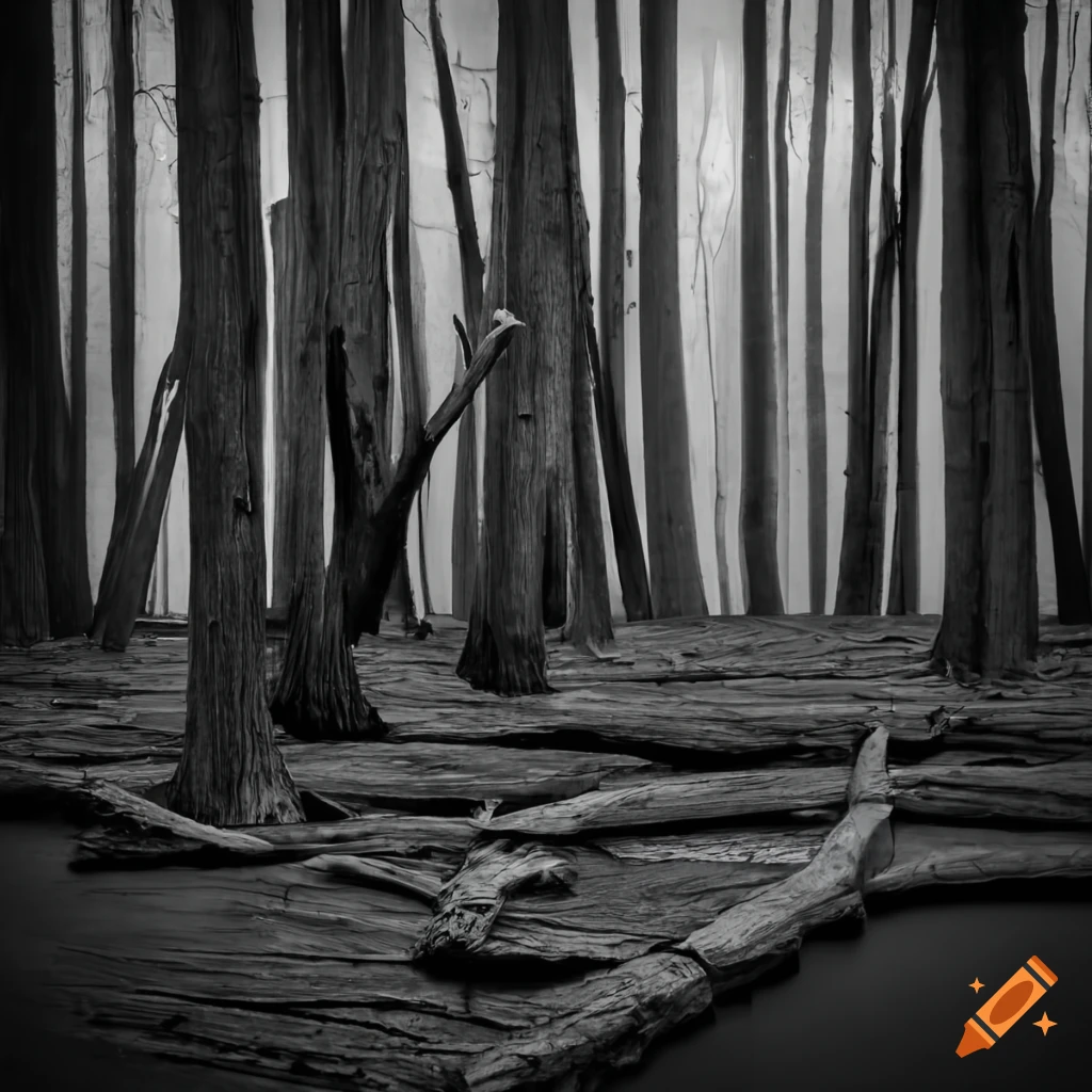 image of a burnt forest with ash scattered around