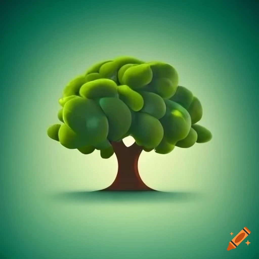 Logo with a tree in the middle on craiyon