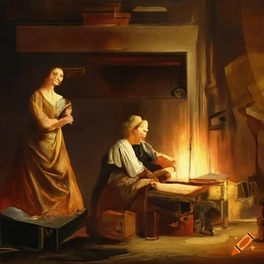 Oil painting of a factory in 1800 style on Craiyon