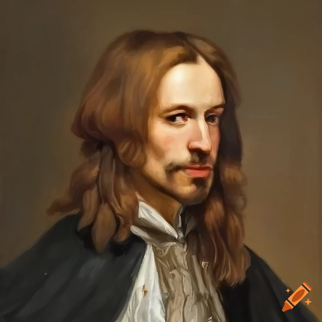 portrait of a 17th century man with a black cloak
