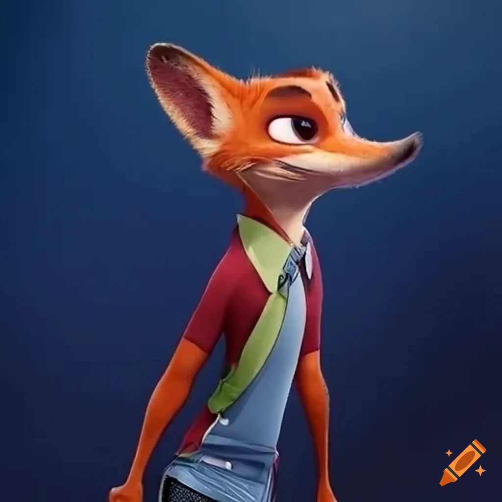 Zootopia fox character in cycling outfit