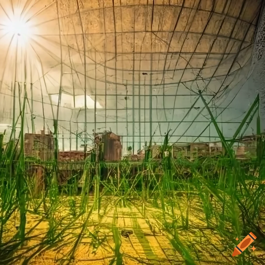 sunny urban farm inside a mall