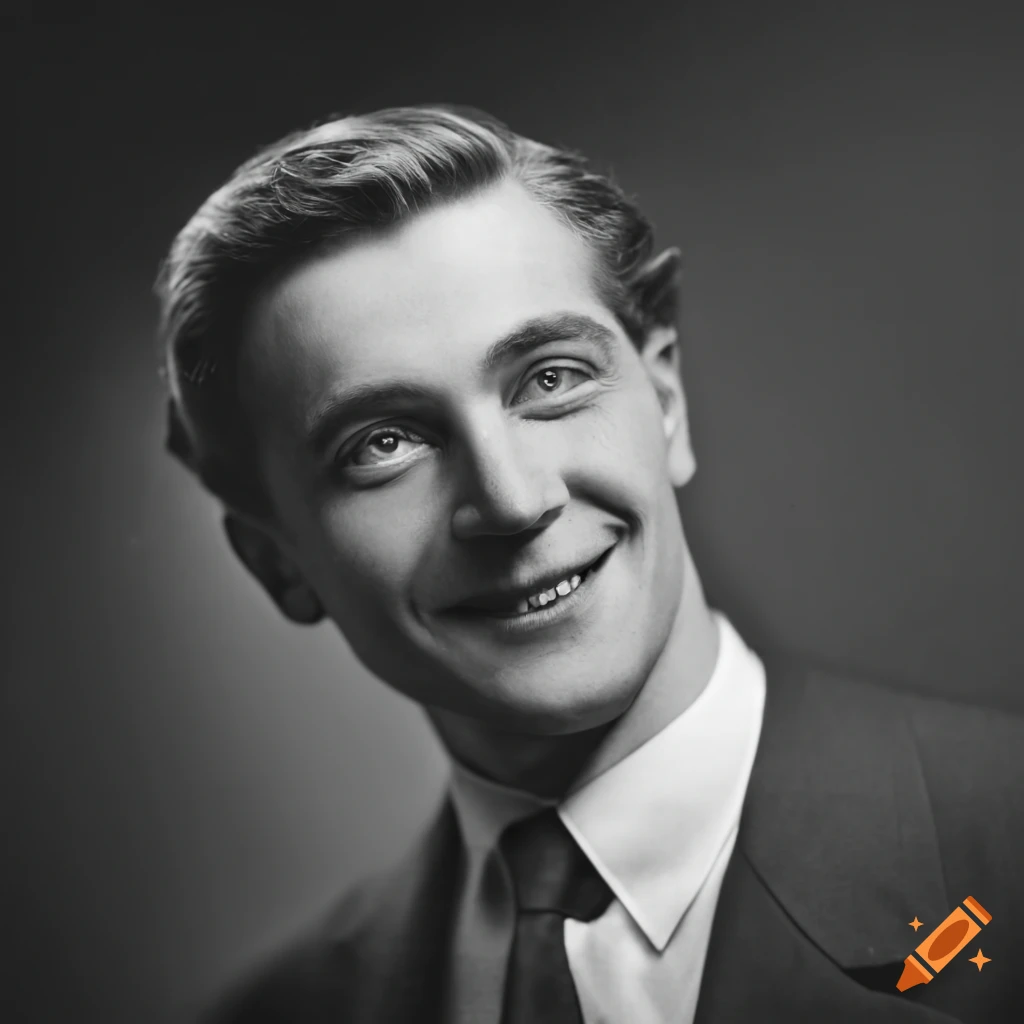 vintage portrait of a smiling man in a suit