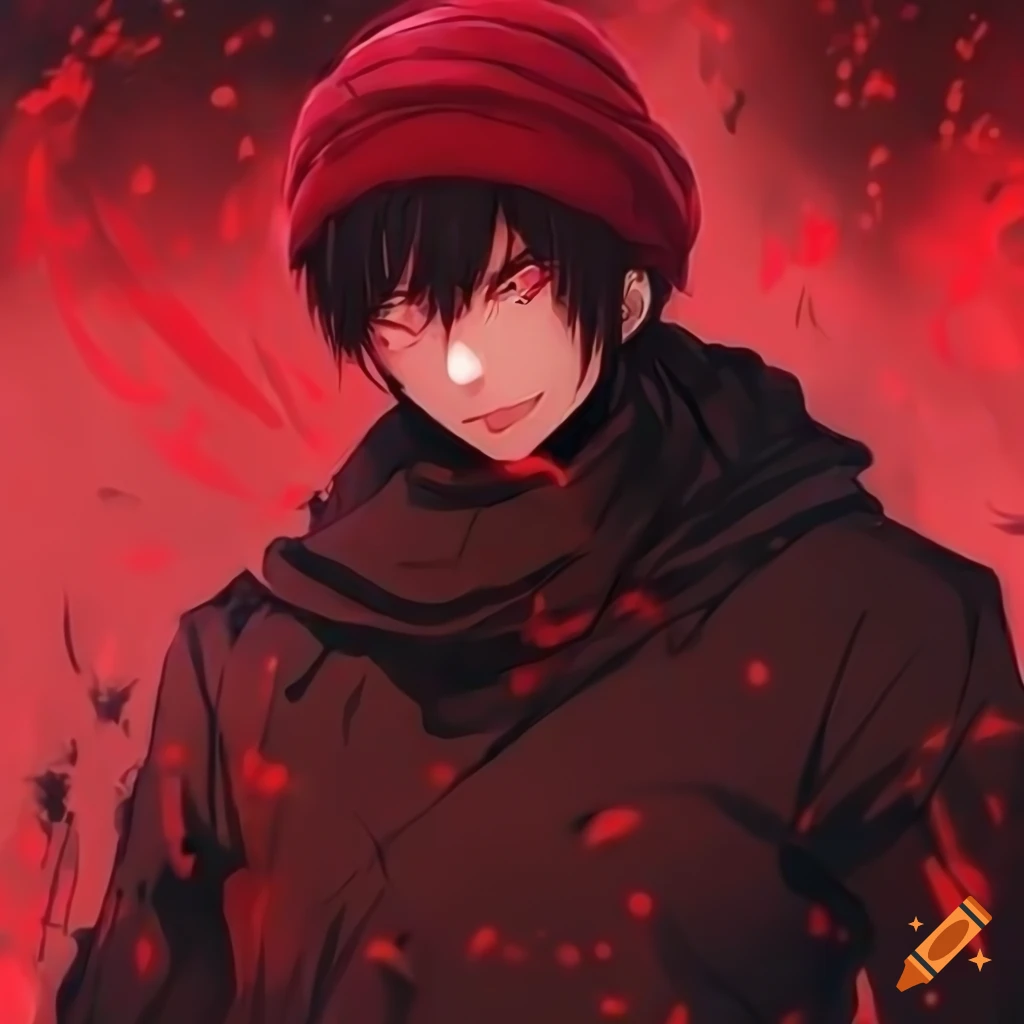 Anime Style Man With A Beanie And Red Eyes On Craiyon 7002