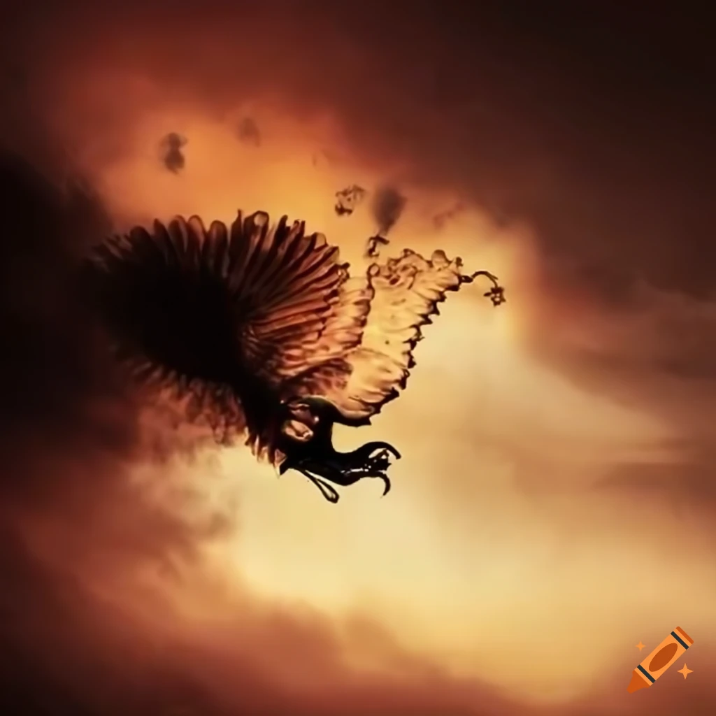 Artistic depiction of icarus falling from the sun on Craiyon