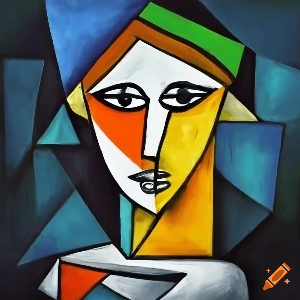 Picasso-inspired black and white artwork