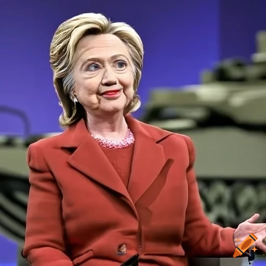 Hillary Clinton Sitting On An Abrams Tank On Craiyon