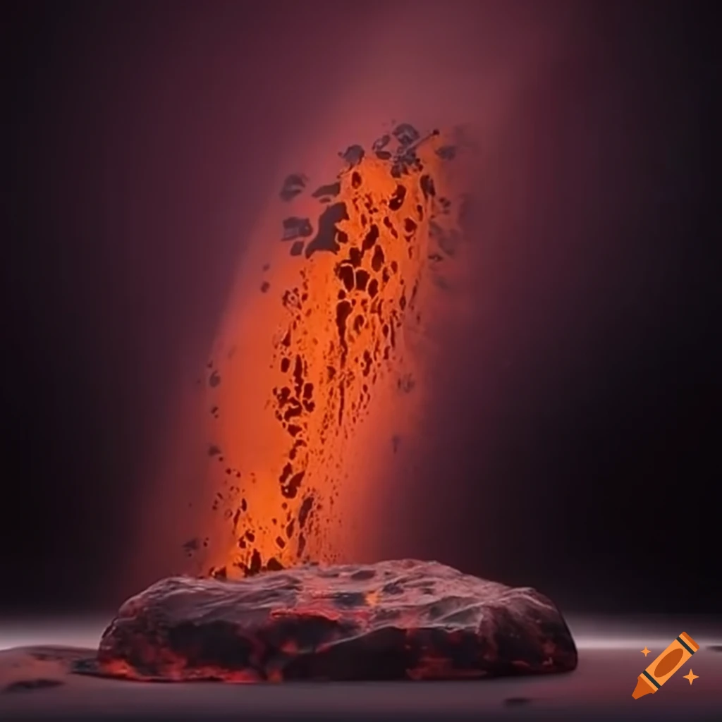image of a meteorite with lava leaking from it