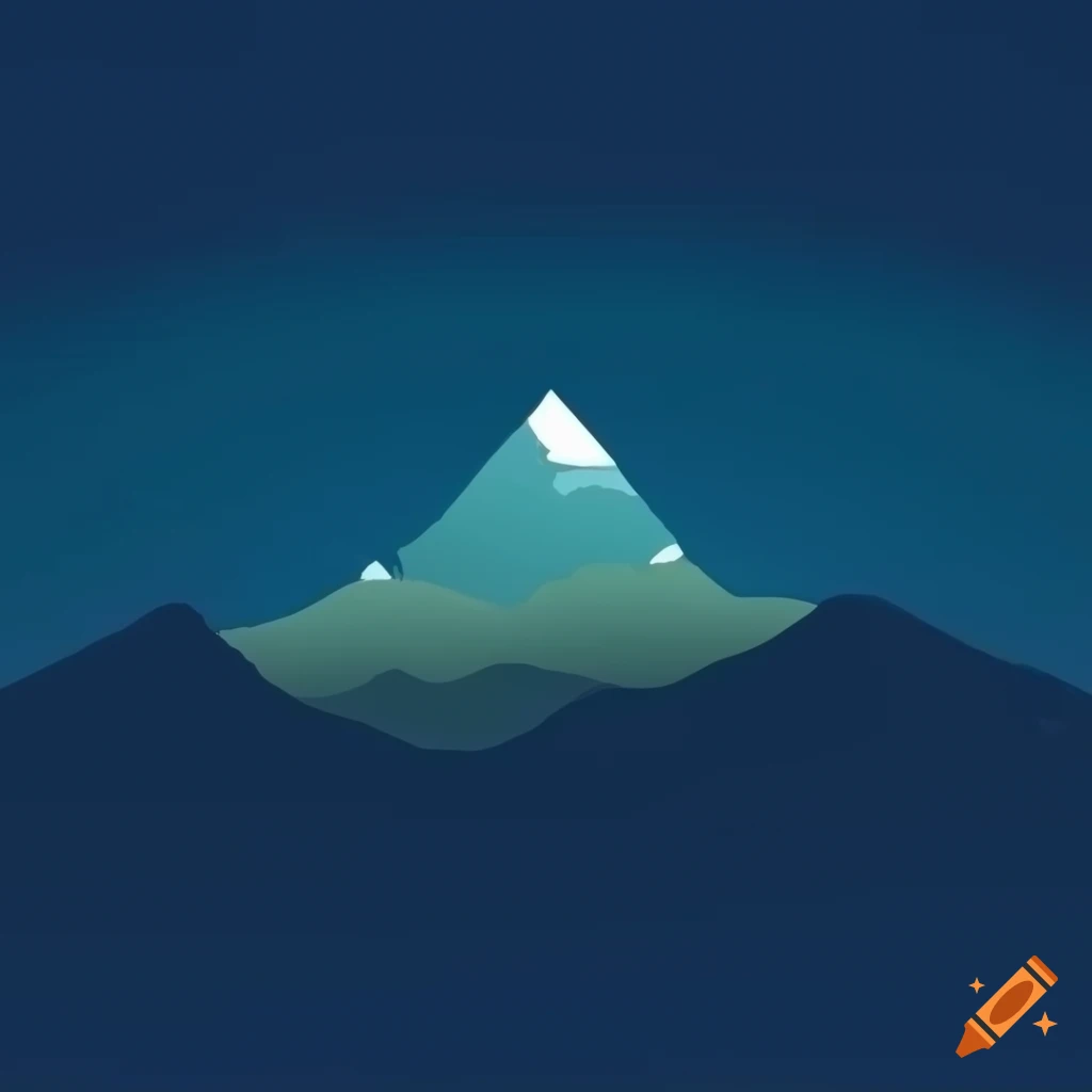 minimalist desktop background of a mountain and castle