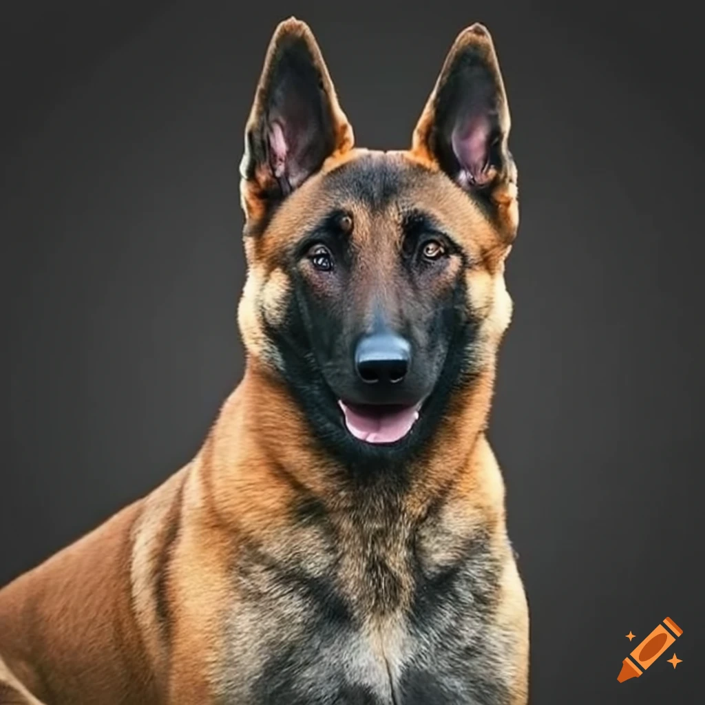 Belgian Malinois dog in a tactical pose
