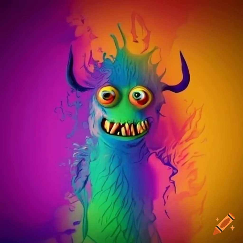 Illustration Of A Colorful Monster Inside A House On Craiyon