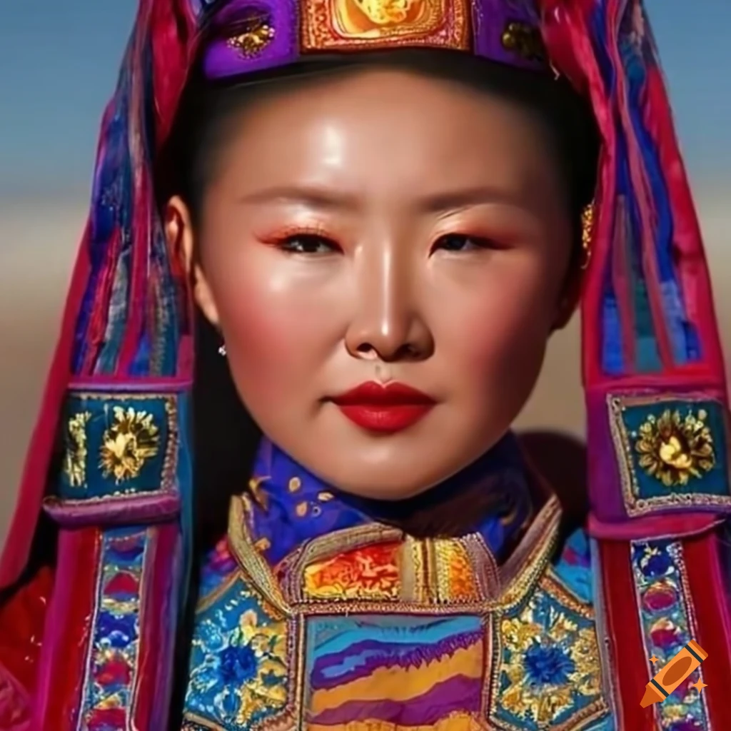 Portrait of a beautiful mongolian woman
