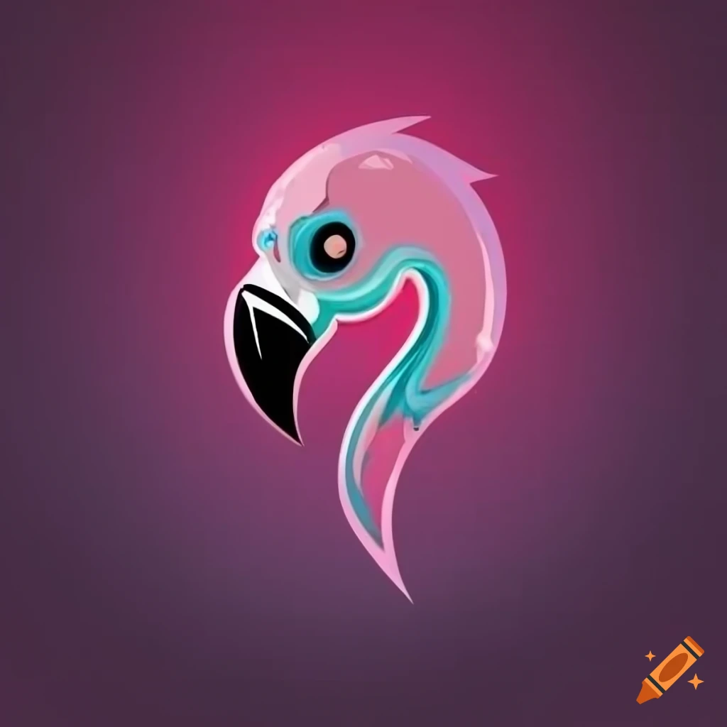 logo of a frozen flamingo for esports team
