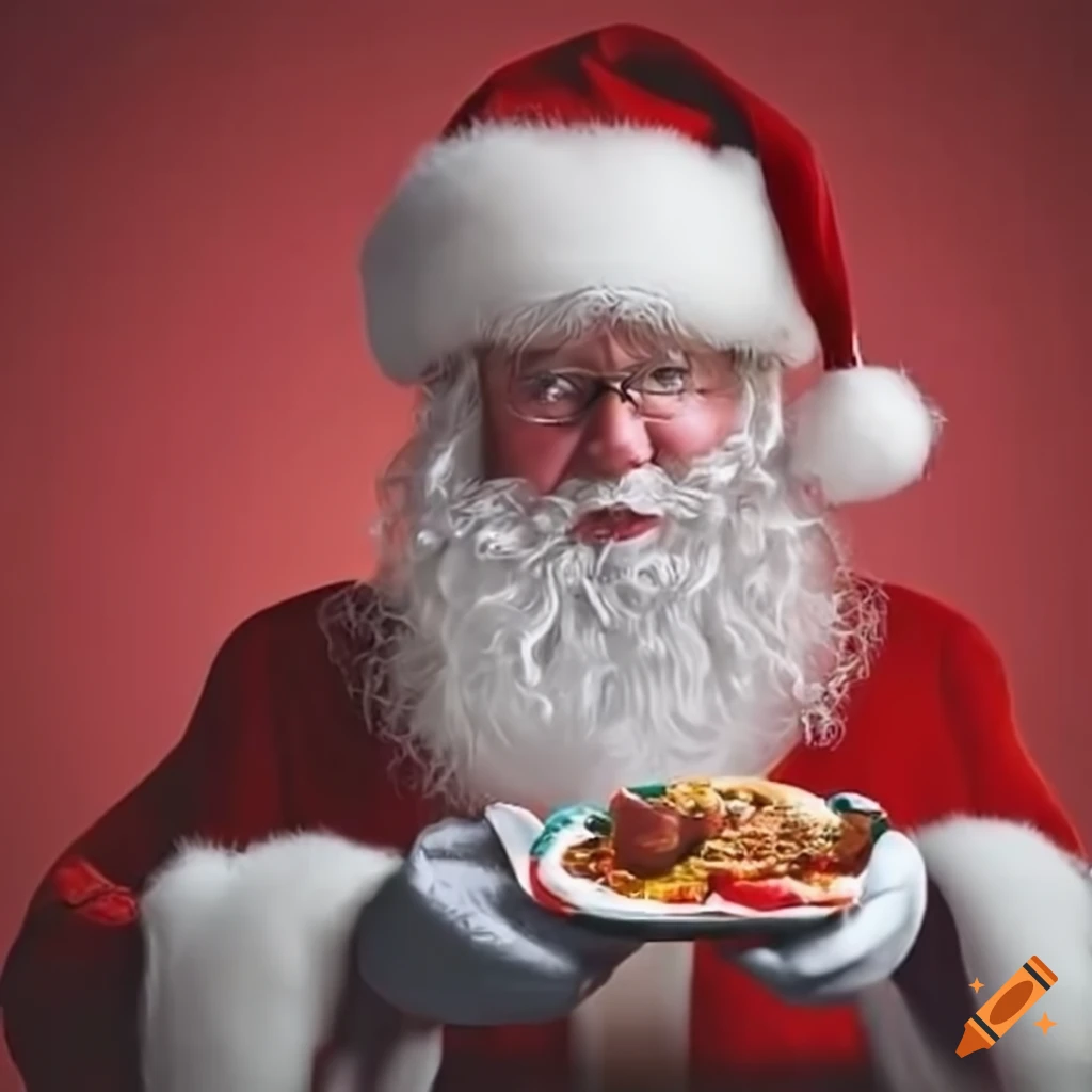 Santa enjoying a taco on Craiyon