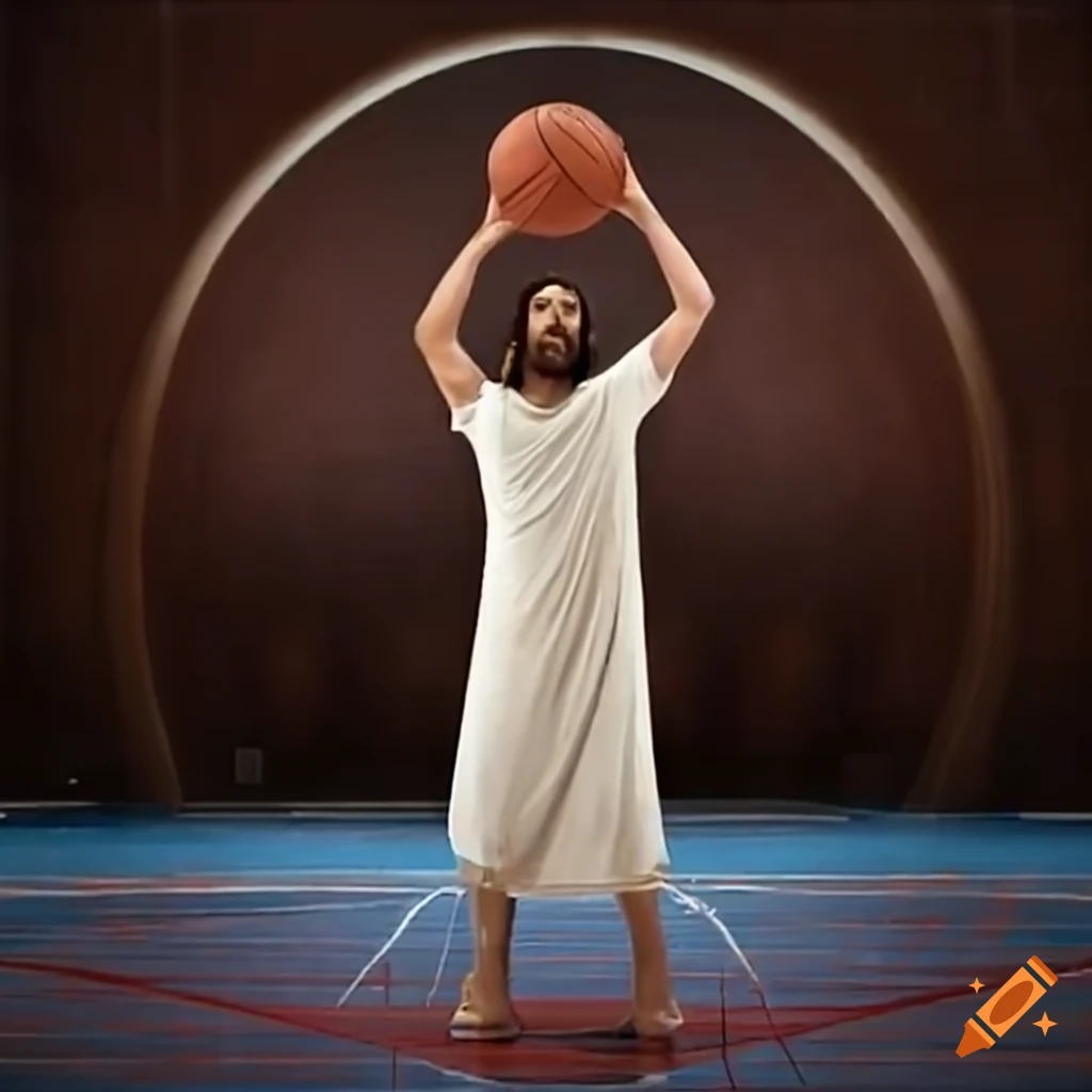 Basketball player depicting jesus christ on Craiyon